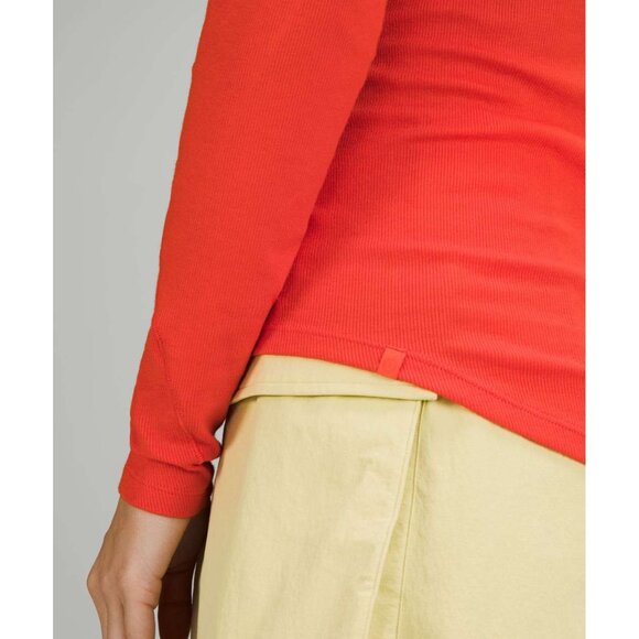Lululemon Hold Tight Long Sleeve Shirt in Solar Orange Size 10 - Picture 3 of 8